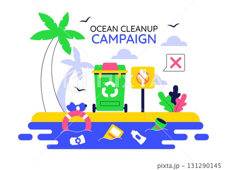 Ocean Cleanup Campaign Illustration Featuring Cleaning the Sea Beach from Trash and Garbage to Restore Nature and Promote Environmental Awareness Ocean Cleanup Campaign Illustration Featuring Cleaning the Sea Beach from Trash and Garbage to Restore Nature and Promote Environmental Awareness 131290145