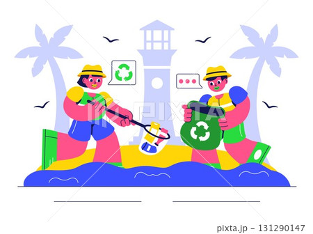 Ocean Cleanup Campaign Illustration Featuring Cleaning the Sea Beach from Trash and Garbage to Restore Nature and Promote Environmental Awareness Ocean Cleanup Campaign Illustration Featuring Cleaning the Sea Beach from Trash and Garbage to Restore Nature and Promote Environmental Awareness 131290147
