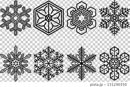 Simple and graphical snowflake set 131290350