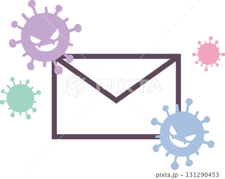 ウイルスに感染したメールのベクターイラスト素材 131290453
