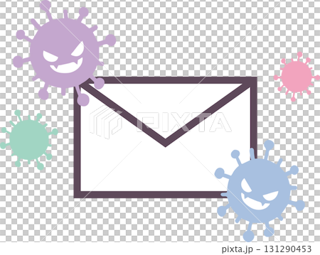 ウイルスに感染したメールのベクターイラスト素材 131290453