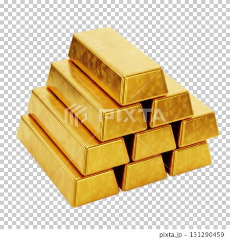 Isolate piles of gold bars are a powerful symbol of financial success and investment. This image reflects stability and wealth in business. 131290459