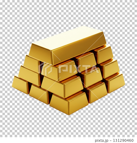 Isolate piles of gold bars are a powerful symbol of financial success and investment. This image reflects stability and wealth in business. 131290460