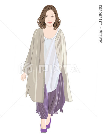 微笑む大人の女性ファッションイラスト 微笑む大人の女性ファッションイラスト 131290802
