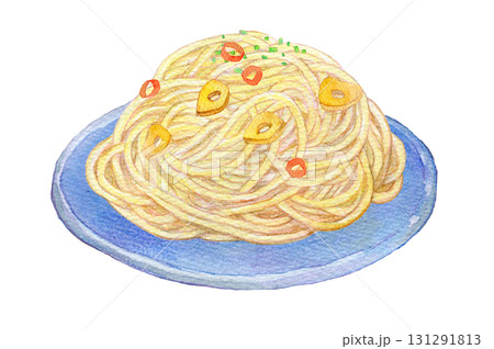 水彩イラスト　手描きイラスト　ペペロンチーノ 131291813