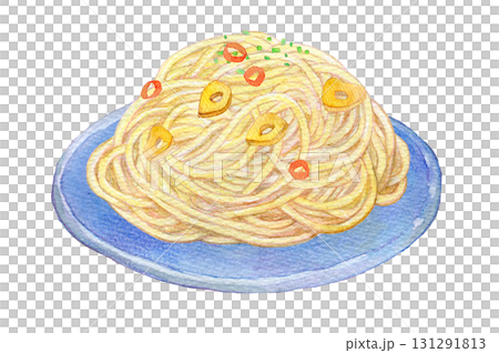 水彩イラスト　手描きイラスト　ペペロンチーノ 131291813