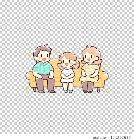 家族団欒のイラスト、背景なし、日常、素材 家族団欒のイラスト、背景なし、日常、素材 131292639