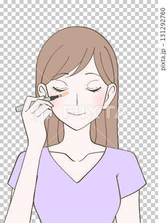一位女士塗抹遮瑕膏的插圖 131292760