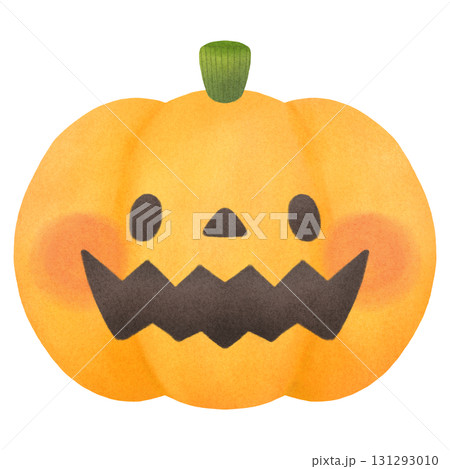 オレンジ色のかわいいジャックオーランタン【ハロウィン/手描き風】 オレンジ色のかわいいジャックオーランタン【ハロウィン/手描き風】 131293010