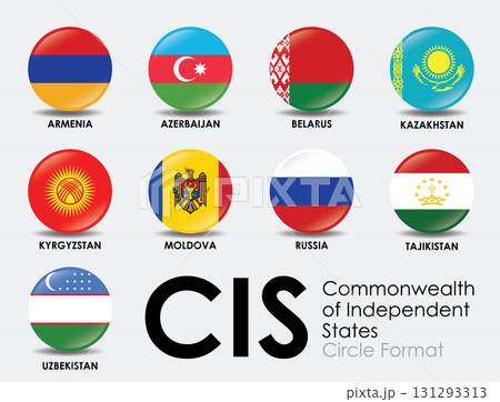 CIS circle features flags of member countries showcasing unity and diversity. design highlights Armenia Azerbaijan Belarus Kazakhstan Kyrgyzstan CIS circle features flags of member countries showcasing unity and diversity. design highlights Armenia Azerbaijan Belarus Kazakhstan Kyrgyzstan 131293313