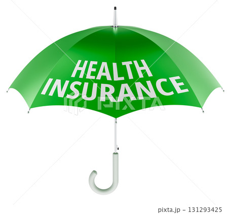 Health Insurance concept with green umbrella. 3D rendering 131293425