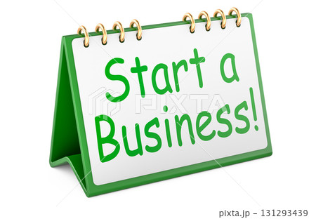 Start a Business, desk calendar. 3D rendering 131293439