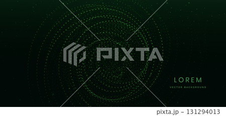 Futuristic technology dotted green glowing on dark background. 131294013