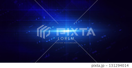 Abstract lines blue with lightinge effect on dark blue background. Technology concept. 131294014