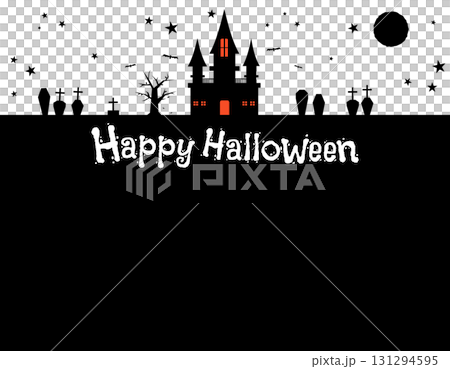秋の素材 ハロウィンのフレーム枠 文字・月 秋の素材 ハロウィンのフレーム枠 文字・月 131294595