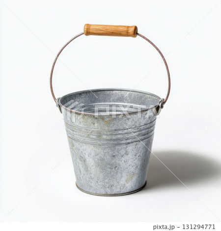 Simple functional bucket with textured patina, perfect for rural-themed product mockups 131294771