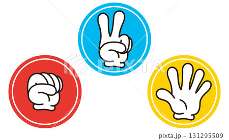 ジャンケンマークのイラストセット 131295509