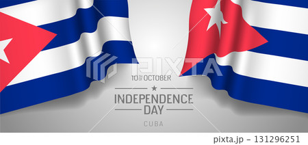 Cuba happy independence day greeting card, banner with template text vector illustration 131296251