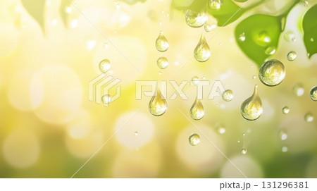 Organic oil in use for dewy, glowing skin - perfect for wellness and clean beauty visuals. 131296381