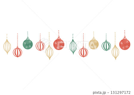 カラフルなオーナメントの手描き風ベクターイラスト 131297172