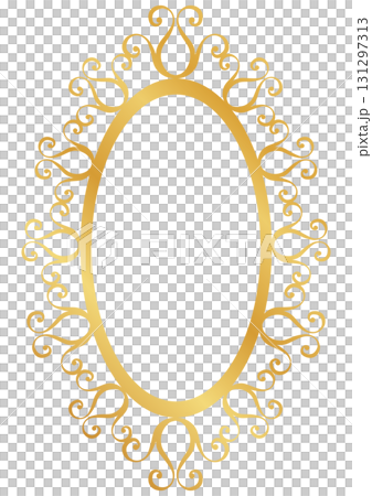 奢華的垂直金色橢圓形框架 131297313