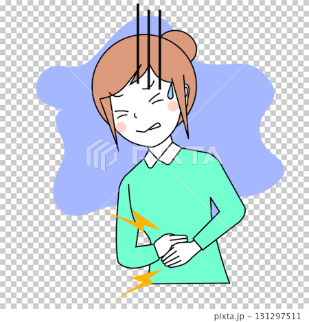 女人患上腹部疼痛 131297511