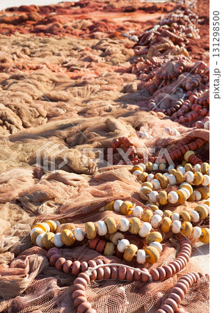 Fishing nets and tackle of mediterranean fisherboats Fishing nets and tackle of mediterranean fisherboats 131298500