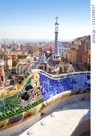 Barcelona Park Guell of Gaudi modernism Barcelona Park Guell of Gaudi modernism 131298637