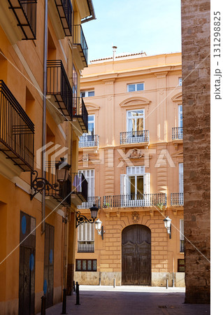 Valencia barrio del Carmen street facades Spain 131298825