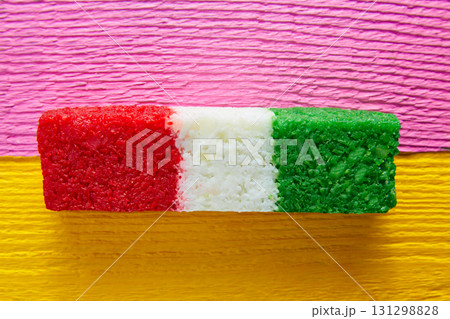 Mexican coconut flag candy striped chredded 131298828