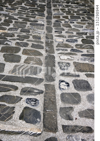 Antique grunge old gray stone wall masonry Antique grunge old gray stone wall masonry 131298944
