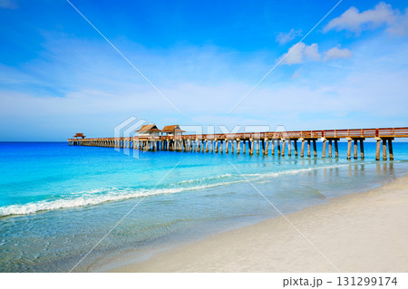 Naples Pier and beach in florida USA Naples Pier and beach in florida USA 131299174