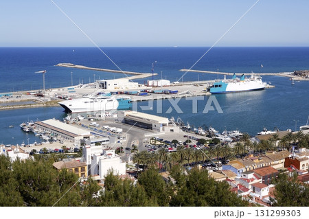 Denia Alicante Spain high view marina 131299303