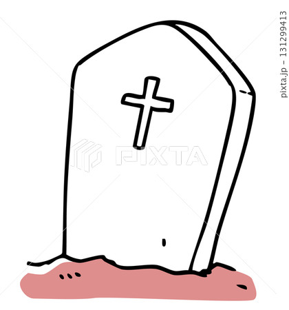 ハロウィンのお墓_単色 131299413