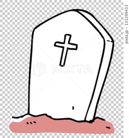 ハロウィンのお墓_単色 131299413