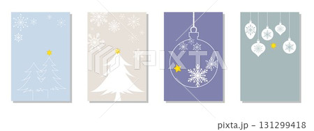 クリスマスカードセットのベクターイラストセット 131299418