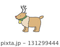 クリスマス素材　シンプルなトナカイのイラスト　ベル/飾り/オーナメント 131299444