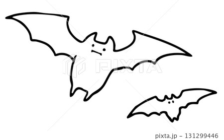 ハロウィンのコウモリ_線画 131299446