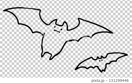 ハロウィンのコウモリ_線画 131299446