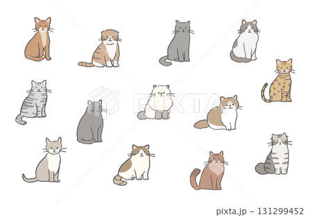 いろいろな種類の猫のイラストセット 131299452