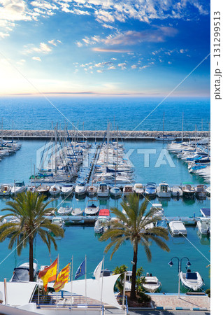 Moraira Alicante marina nautic port high in Mediterranean Moraira Alicante marina nautic port high in Mediterranean 131299513