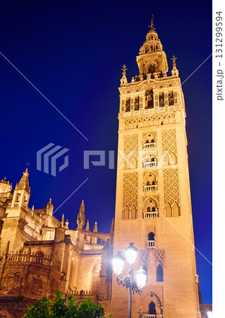 Seville Giralda tower sunset in Sevilla Andalusia Seville Giralda tower sunset in Sevilla Andalusia 131299594