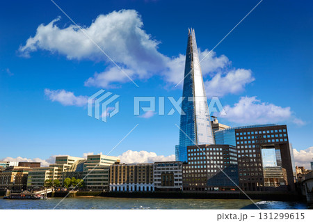 London skyline Shard on Thames river London skyline Shard on Thames river 131299615