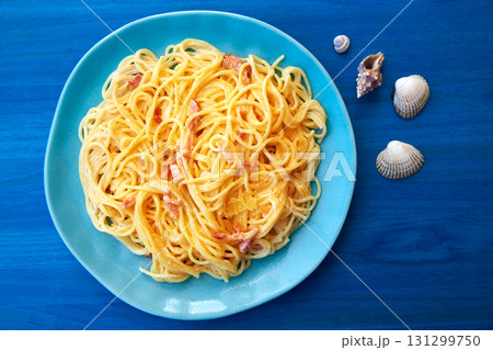 Carbonara italian Spaghetti pasta 131299750