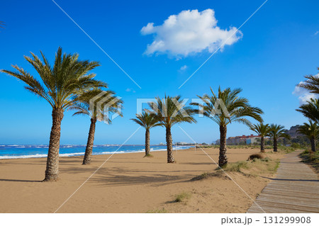 Denia beach Las Marinas with palm trees Alicante Denia beach Las Marinas with palm trees Alicante 131299908