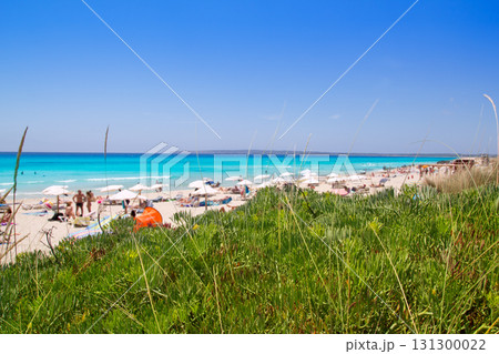 Formentera migjorn Els Arenals beach in summer Formentera migjorn Els Arenals beach in summer 131300022