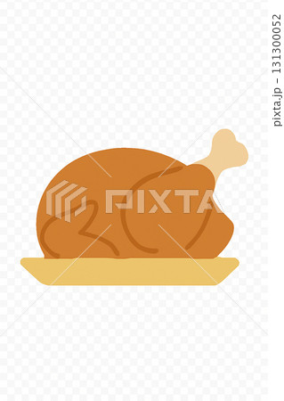ローストチキンのイラスト / Roast Chicken Illustration (Transpa 131300052