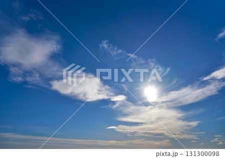 Blue sky in summer with white clouds Blue sky in summer with white clouds 131300098