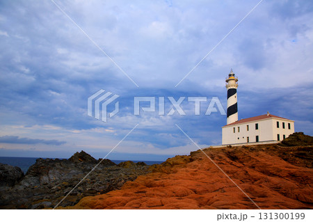 Cap de Favaritx sunset lighthouse cape in Mahon Cap de Favaritx sunset lighthouse cape in Mahon 131300199