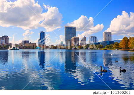 Orlando skyline fom lake Eola Florida US Orlando skyline fom lake Eola Florida US 131300263